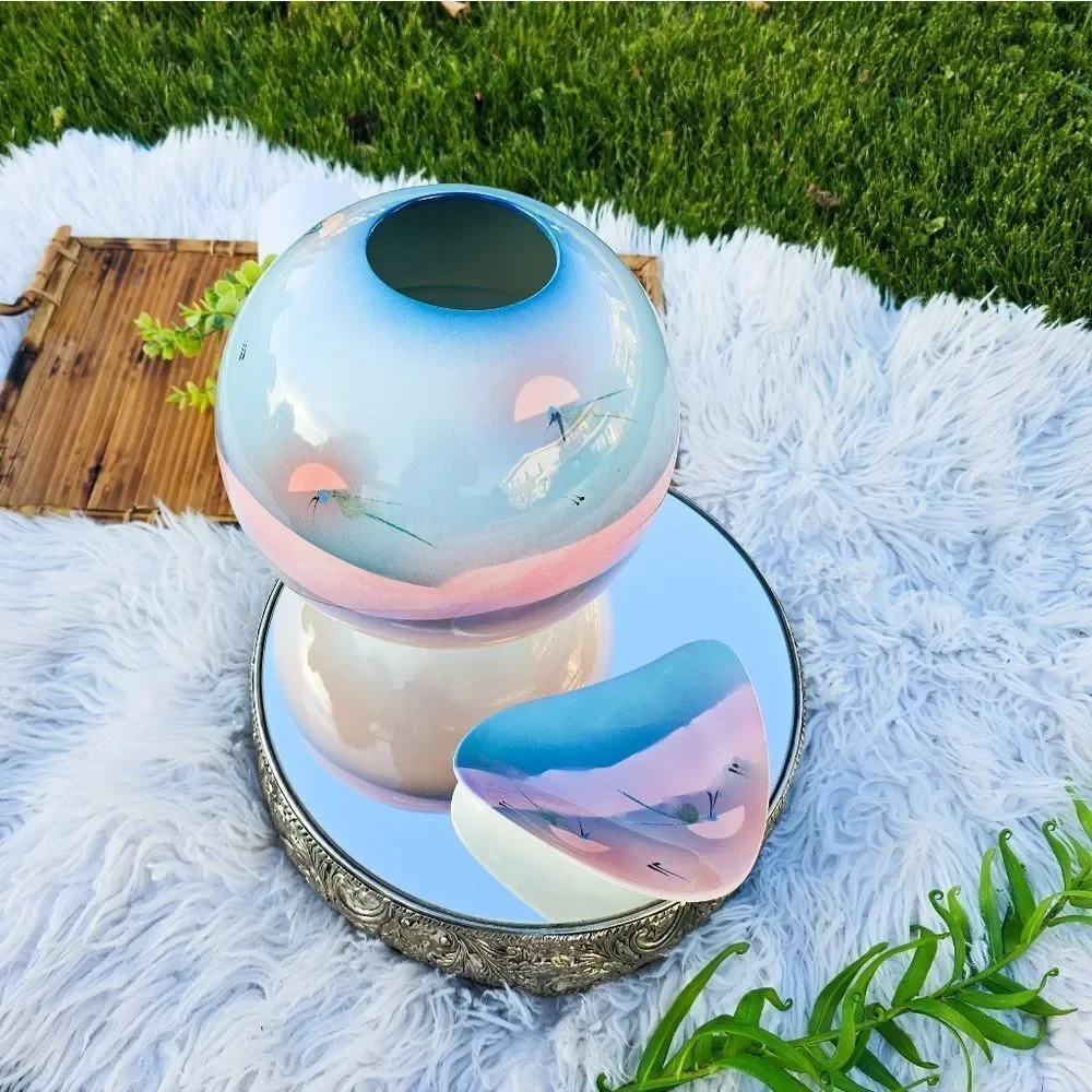 VTG 80's Retro Judith Stiles Studio Art Pottery Vase & Tray.